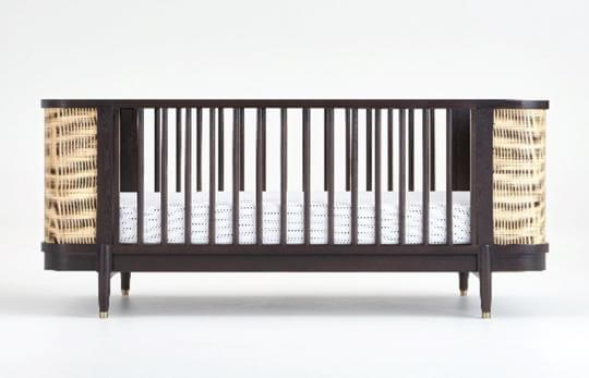 Recalled Crate and Barrel Thornhill Dark Brown and Natural Baby Crib