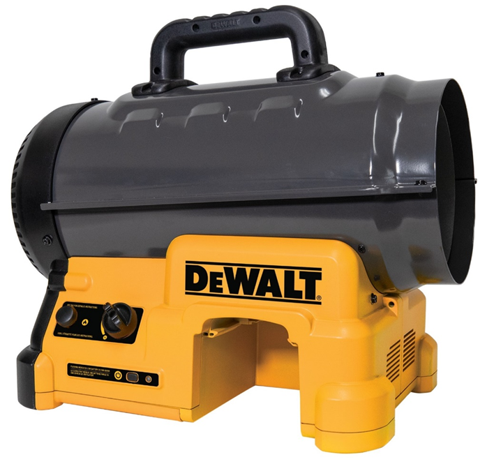 Recalled DEWALT 70,000 BTU outdoor portable cordless forced air propane heater Model DXH70CFAVX