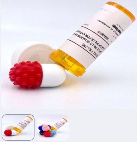 Recalled FidgetThings Chill Pill Magnetic Haptic Fidget Toy - Red Bumpy