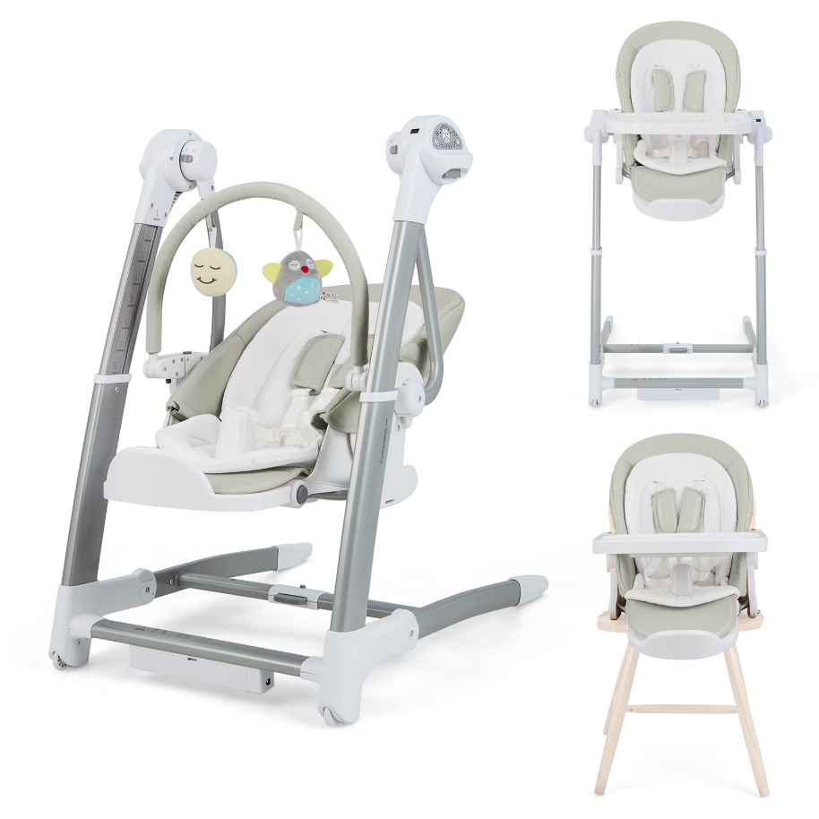 Recalled HONEYJOY 3-in-1 Infant Swing, High Chair and Booster Seat model BE10019US-GR in gray