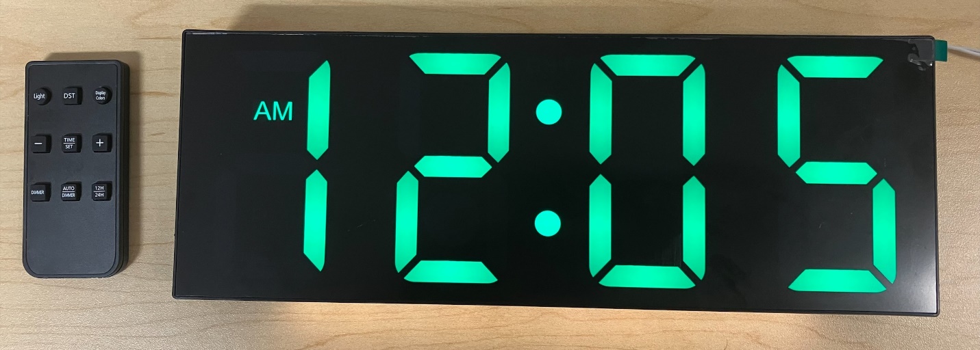 Recalled Digital Wall Clock (front) with remote control