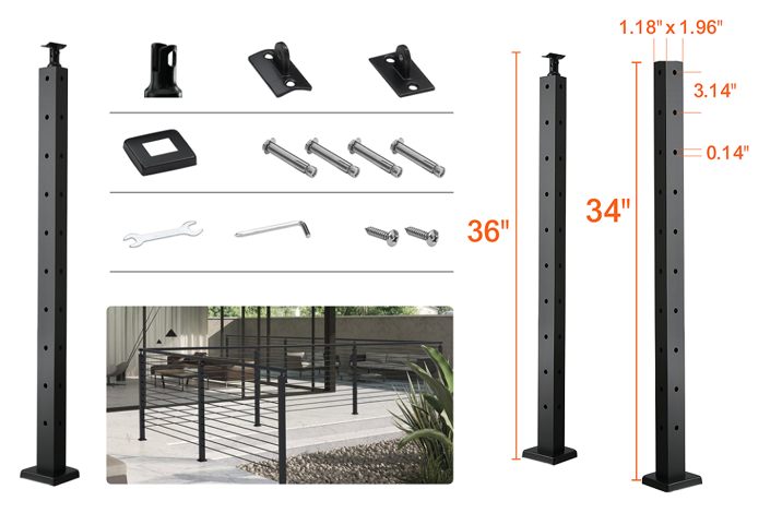 Recalled Vevor cable railing kit with Cable Support Post model number JZLGZHS9142UYBR4V0