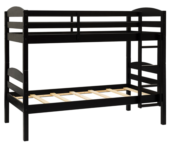 Recalled Walker Edison Furniture Solid Wood Bunk Bed in Black